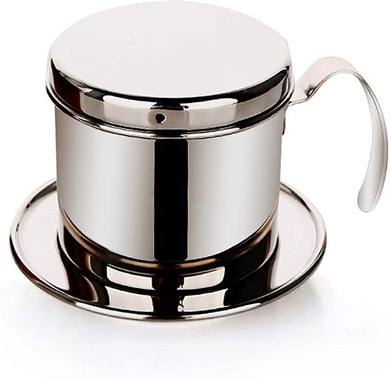 Vietnamese Coffee Drip Filter, Stainless Steel, Silver | Pour Over Coffee Dripper, Portable Coffee Maker Infuser, Coffee Drip Brewer, For Camping