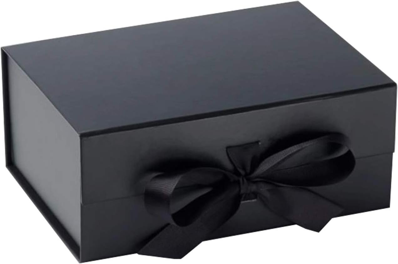 Luxury Presentation Black Gift Box with Ribbon Gift Box for Birthdays, Anniversary- 23.5 x 17 x 10 CM
