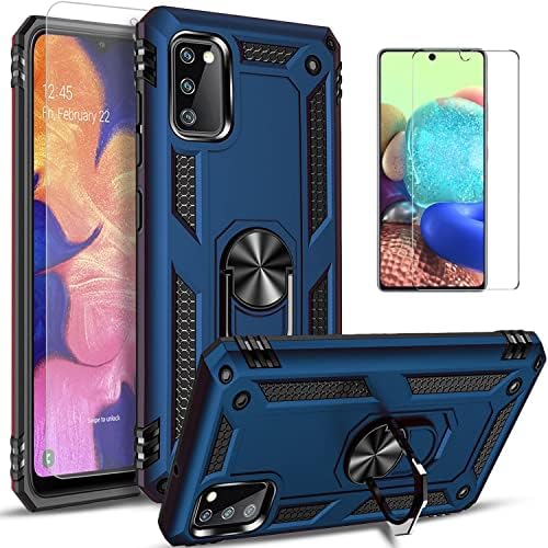 STARSHOP Compatible with Samsung Galaxy S20 Plus Case, [NOT S20  S20 Ultra] with [Tempered Glass Protector Included] Metal Ring Kickstand Military Grade Shockproof Drop Protection Cover -Blue