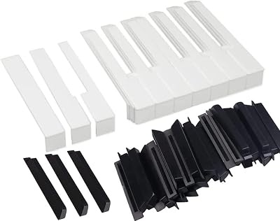 Jiayouy 88 Key Piano Keytops Plastic Piano Key Tops Replacement Black  White Complete Set