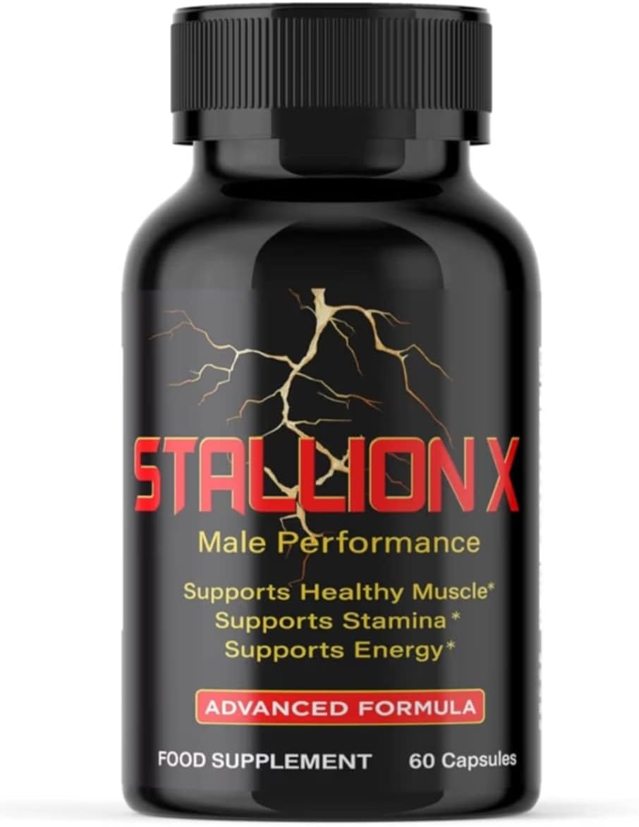 Stallion X – Male Performance Support | Advanced Formula | 60 Capsules | Supports Muscle Function, Energy & Stamina | Food Supplement