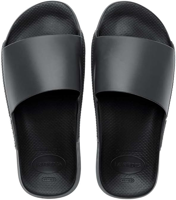Havaianas Unisex Slide Classic Metallic Flip-Flop, Black,9/10 Women / 8 Men
