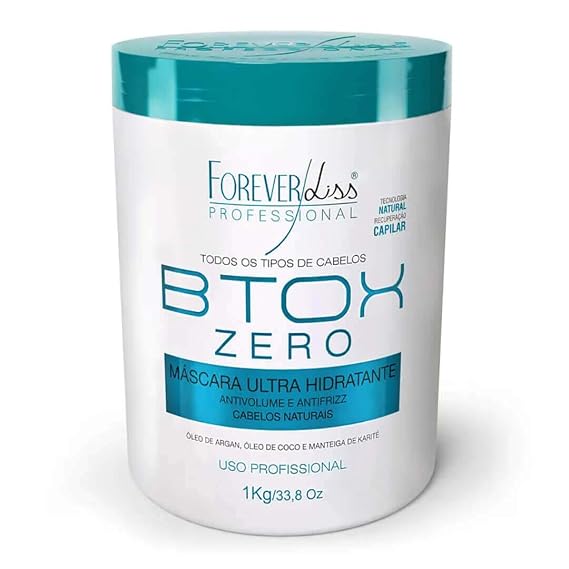 Forever Liss | Zero Btox Organic Mask | Progressive Brush Hair Straightening | Brazilian Keratin Treatment | Smooth Effect, Ultra Moisturizing, Volume Reduction, Frizzy Free | 33.8 Oz/1KG