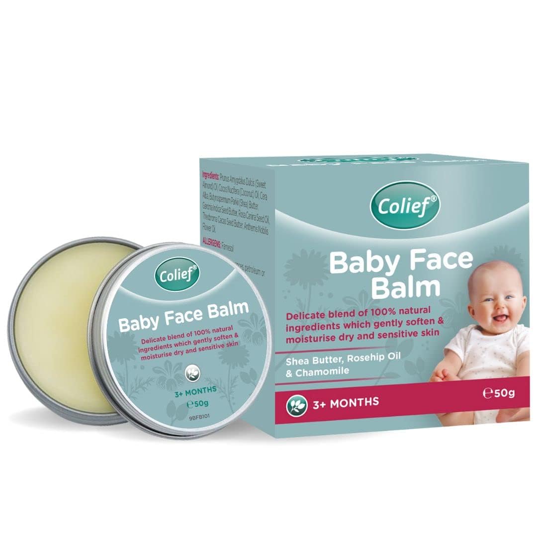 Colief Baby Face Balm | 100% Natural Ingredients | Gently Soften & Moisturize Babys Dry Skin | Contains Shea Butter, Chamomile, Rosehip Oil, Coconut Oil | Suitable For Babies 3 Months | 1.76 oz