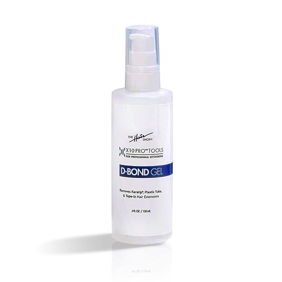 X10 Pro-Tools D Bond Gel Remover by The Hair Shop, Keratin Glue Fusion Pre Bonded U Tip, K Tip Adhesive Remover For Super Or Regular Keratip, For Keratin Glue, Tape-Ins and Shrinkies (4 oz Bottle)