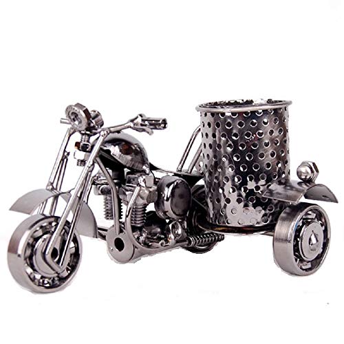 Creative Metal Pencil & Pen Holder Display - Motorcycle Theme Desktop Supply Organizer