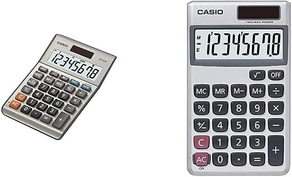 Casio MS-80B Standard Function Desktop Calculator (Black) + Casio SL-300SV Solar Powered Standard Function Calculator