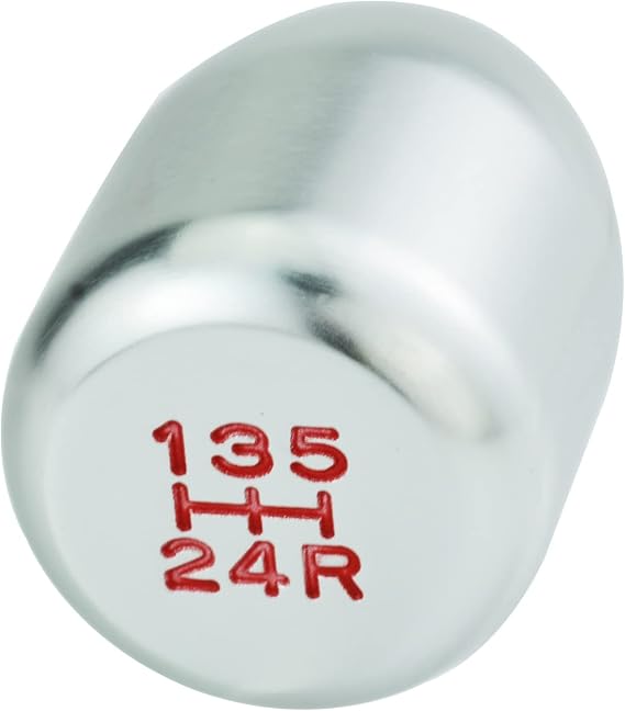 5 Speed Gear Shift Knob Polished Stick Lever Head Alloy Stick Shifter for Most Manual Automotive Vehicles (Silver)