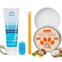 Dog Toothpaste with Toothbrush Kit - Coconut Chicken Flavor Pet Dental Care, Plaque Tartar Remover, Fresh Breath, Easy Brushing No Resistance for Dogs Cats, 2.1oz