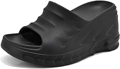 Womens Platform Wedge Slip On Sandals Comfortable Memory Foam Slippers Flat Slope Heel Sandals