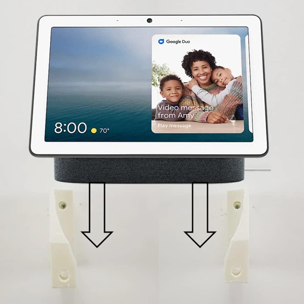 3D Cabin Wall Mount Wall Bracket for Google Nest Hub Max for 10 Touch Screen White