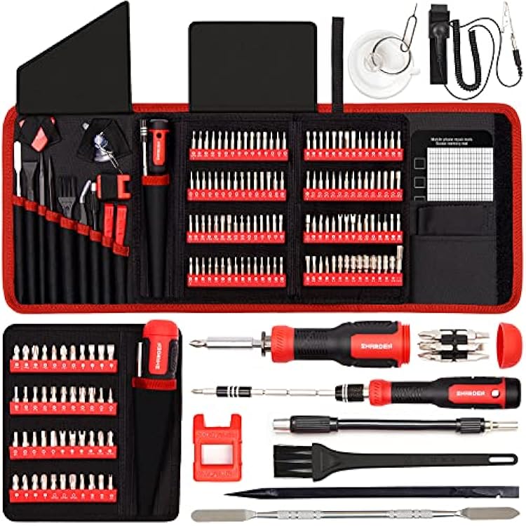 SHARDEN 191 in 1 Electronics Precision Screwdriver Set, Magnetic Driver Kit, with 164 Bits,Flexible Shaft, for iPhone, MacBook, Computer, Laptop, PC, Tablet, PS4, Xbox, Game Console