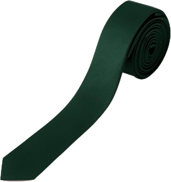 Puistr Skinny Ties Black Ties For Men and Women Solid Pure Color 1.58"
