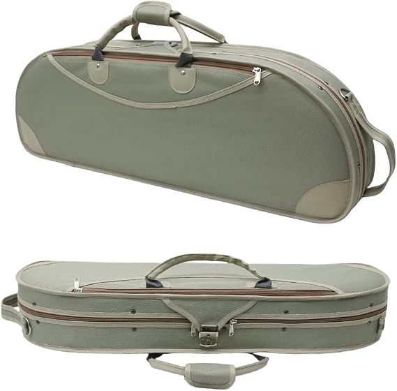 Violin Case 4/4 Full Size Oxford Box with Straps 2 Bows Holder Lightweight Violin Case Durable Carry Strong Violin Bags & Cases