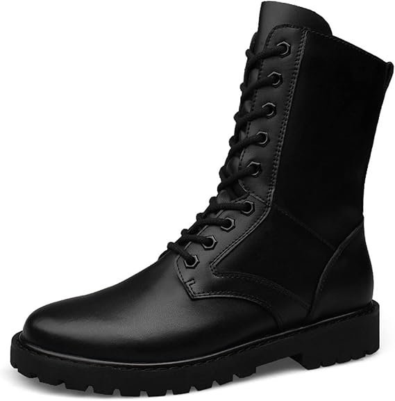 Mens Boots Unisex-Adult Boots for Men and Women Winter Warm Combat Boots Non-slip Genuine Leather Military Boot Army Big Size(16)