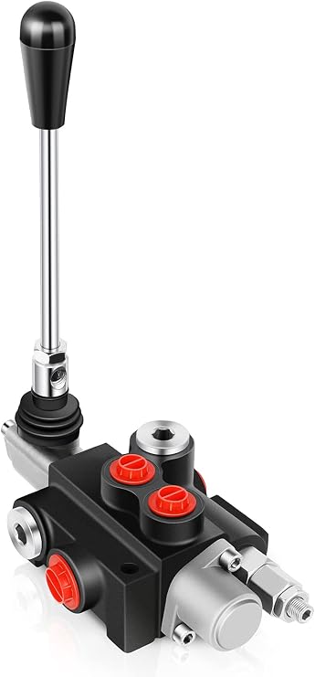 Hydraulic Flow Control Valve 1 Spool 11 GPM Adjustable Relief Valve | 3600 PSI Hydraulic Loader Valve for Tractor Loader W/ Joystick for Small Tractors/Tanks Loaders Log Splitters