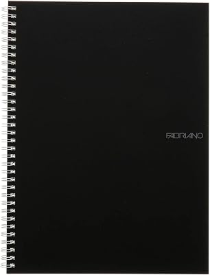Fabriano EcoQua Notebook, Large, Spiral-Bound, Blank, 70 Sheets, Black