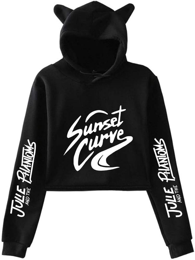 Julie and The Phantoms Sweatshirt Girls Casual Cat Cropped Hoodies Long Sleeve Pullover Crop Top Women's Hoodie