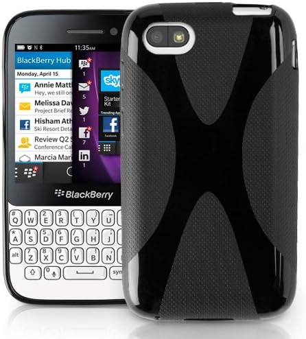 BoxWave Case Compatible with BlackBerry Q5 (Case Bodysuit, Premium Textured TPU Rubber Gel Skin Case for BlackBerry Q5 - Jet Black