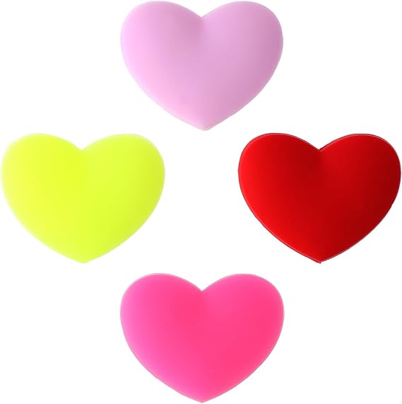 KALIONE 4pcs Tennis Vibration Dampener, Tennis Racket Shock Absorbers, Heart-Shaped Silicone Dampener Tool for Tennises Racquet String Dampeners Cute Tennises Supplies(Mixed Colors)