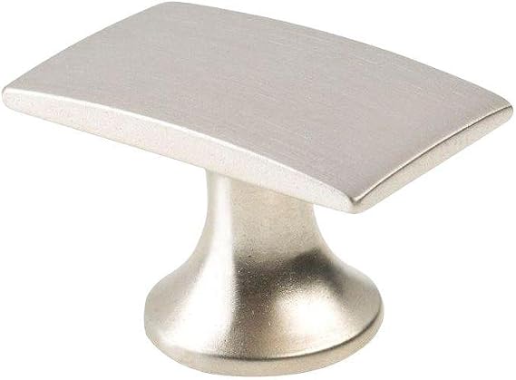 TOPEX Italian Designs Collection 1.12 in. Satin Matte Nickel Rectangular Cabinet Knob