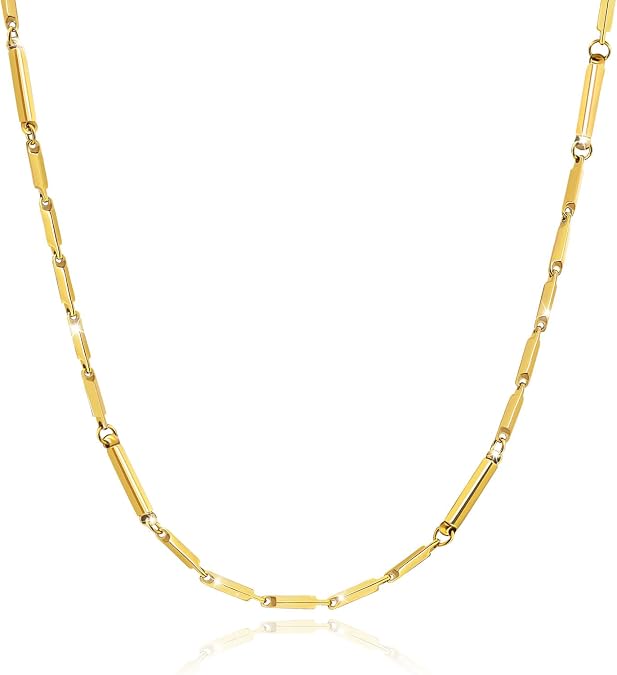 JEROOT Titanium Steel Magnetic Necklace for Women Men, Simple Elegant Chain