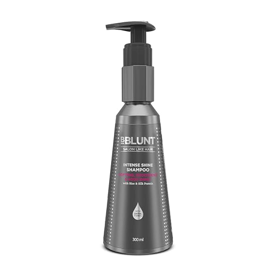 BBLUNT Intense Shine Shampoo | Enriched with Shine Tonic, Rice, Silk Protein | Softens, Smoothens, Adds Shine | Gently Cleanses & Hydrates | Color-Safe | 10.14 Fl Oz (300ml)