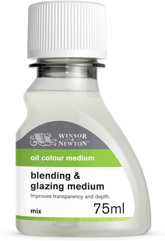 Winsor & Newton Blending & Glazing Medium, 75ml (2.5-oz) Bottle | Improves Transparency & Depth, Dries to Durable Gloss Finish, Ideal for Blending, Stroke Work, Antiquing, Staining