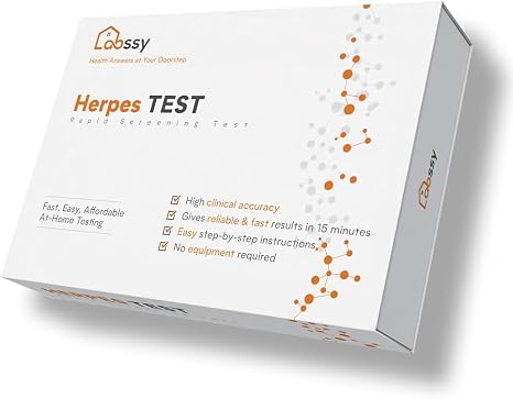 Herpes Quick Test for Home - HSV-1 & HSV-2 Self Test (Blood Test) - Result in 15 Minutes - CE Certified - Anonymous Home Test