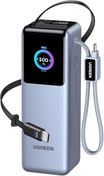 UGREEN Nexode Pro 25000mAh 200W Retractable Cables Power Bank for iPhone