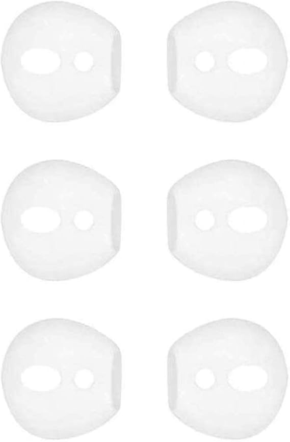 Fit in Case AirPods Eartips Covers Anti-Slip Earuds Cover Silicone Compatible with AirPods 2 & AirPods 1 or EarPods Fit in The Charging Case 3 Pairs White