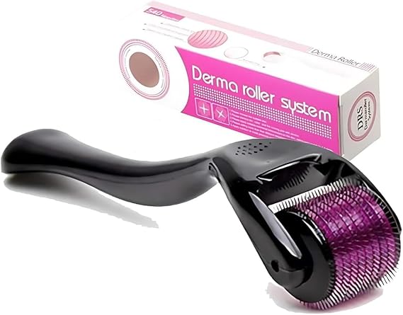 Derma Roller 0.25mm for Hair Growth| Anti Ageing Microneedling Roller for Face Body Scalp| Derma Roller for Men&Women|Micro Needling Roller 540 Titanium Needle Home Use,Acne Marks,Cellulite Treatmment