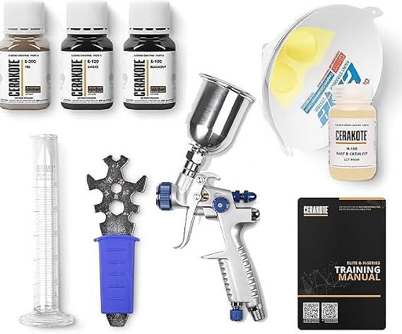 CERAKOTE Elite Series Starter Kit (E-100, E-120, E-200 4 oz. Each) - Oven Cure - Improved Hardness, Abrasion Resistance and Lubricity - Durable, High Performance Ceramic Coatings
