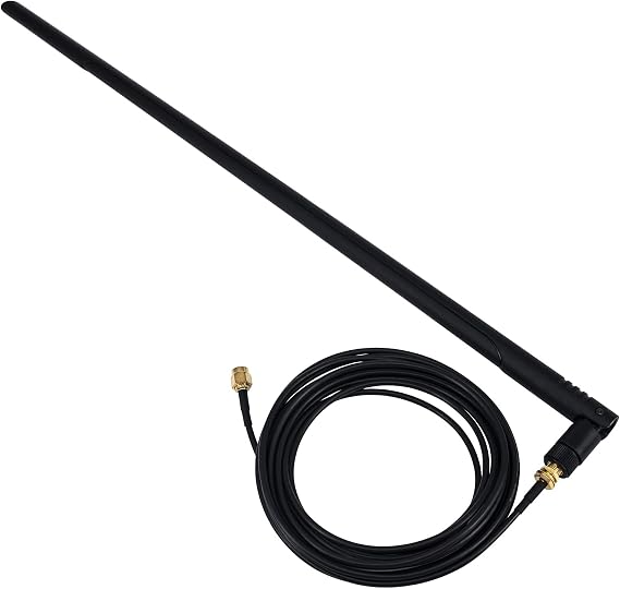 2.4GHz High Gain WiFi Antenna 1 Set for Detached Garage & Garden 22dBi Omni-Directional RP-SMA Male Aerial with 10FT Extension Cable for Long-Range Wireless Signal Stability