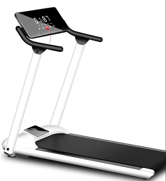 Treadmills Multifunctional Foldable Mini Fitness Home Treadmill Indoor Exercise Equipment Gym Folding House Fitness Treadmills (White)