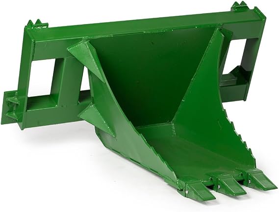 Titan Attachments USA Made Extreme Stump Bucket, Fits John Deere Hook & Pin Tractors, Heavy-Duty Tree Stump Remover, Serrated Leading Edge with Replaceable Teeth, Green Tractor Accessories
