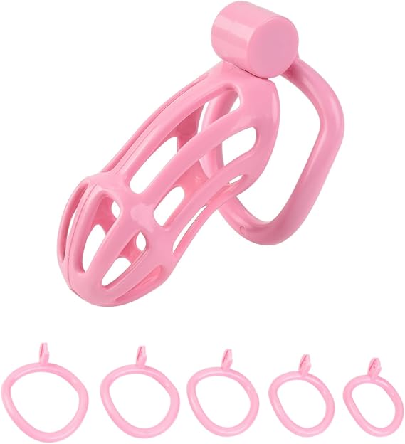 Men's Concealed Invisible cage+Fixed Strap A171-SS (Pink)