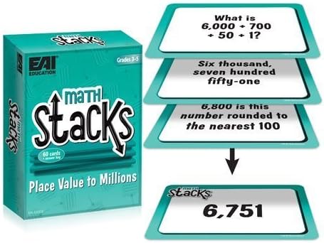 EAI Education Math Stacks Place Value to Millions Game: Grades 3-5