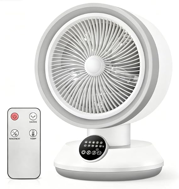 2-in-1 Heater & Fan, 1500W, 60 Oscillation for Home Office