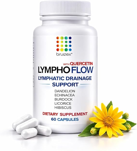 Bruizex Lympho Flow Lymphatic Drainage Supplement,Quercetin Support,60 Caps