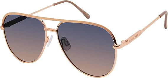 Rocawear womens R3406 Metal Uv400 Protective Flat Lens Aviator Pilot Sunglasses. Gifts for Women With Flair, 59 Mm Aviator Sunglasses