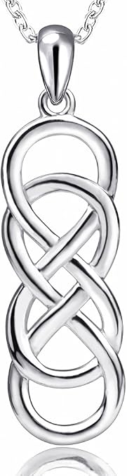 APOTIE Sterling Silver Celtic Infinity Necklace - Infinite Pendant Eternal Jewelry Gifts for Women Girlfriend Wife