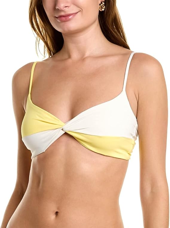 L*Space Color-Block Ringo Top Cream/Lemon Drop MD (36B-C)