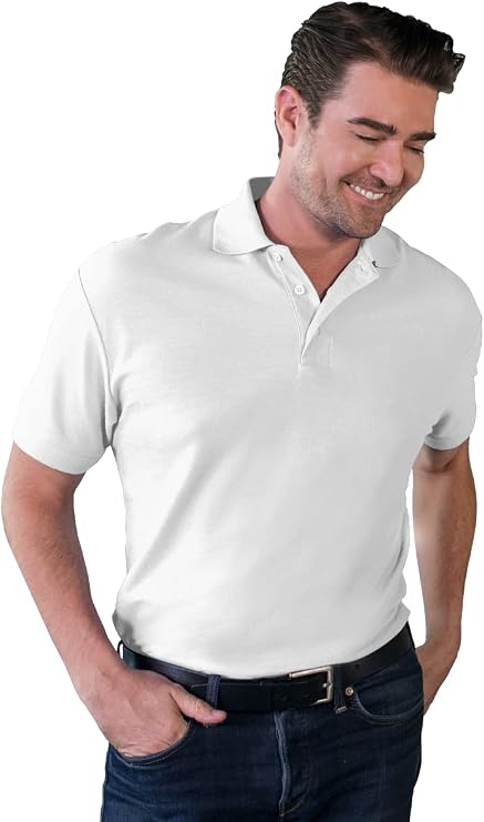 BG7500 - Men's Value Soft Touch Pique Polo (Medium, White)