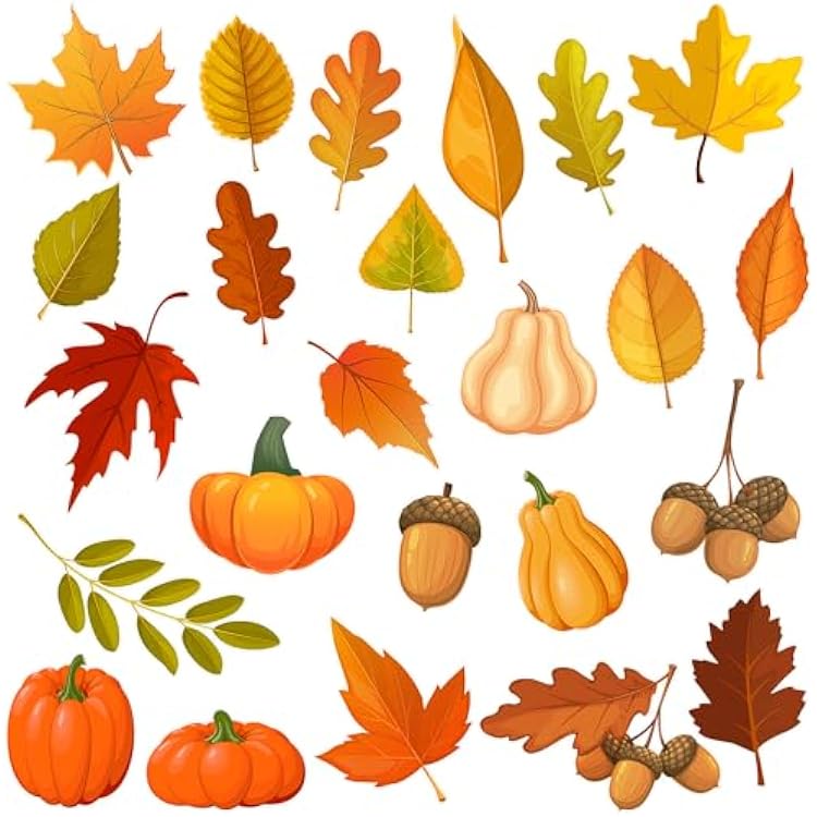 Lucleag 720PCS Fall Leaves Pumpkins Stickers for Kids, Fall Autumn Maple Leaves Stickers for DIY Crafts, Assorted Maple Leaf Pumpkin Acorn Sticker for Thanksgiving Fall Autumn Party Decor