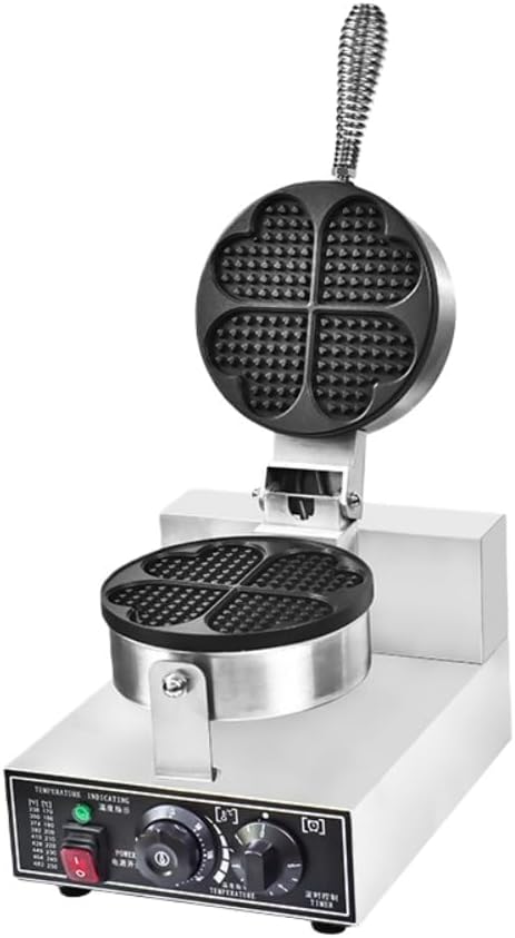 Waffle Maker, Commercial Use, Double Sided Waffle Baker, 1200 Watt Egg Bubble Puff Iron, 2 Pans with 180° Rotatable 180° Stainless Steel Bakers with Nonstick Teflon Coating, Home and Commercial