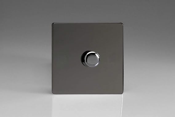 Varilight 1-Gang 2-Way V-Pro Push On/Off Rotary LED Dimmer 1 x 0-120W Iridium [Energy Class A+]