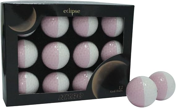 Nitro Eclipse Golf Balls (12 Pack), White/Pink