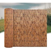 Bamboo Fence Rollers Decorative Balcony Privacy Screen, Natural, Brown, 5x50 ft, Easy to Install with 100 Zip Ties