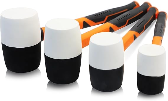 4 Piece Rubber Mallet Set 8/16/24/32 oz Soft FaceHammer